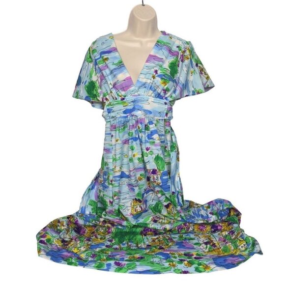 Strawberry Circus Dresses & Skirts - Strawberry Circus Maxi Dress Small Multicolor Tropical Sash